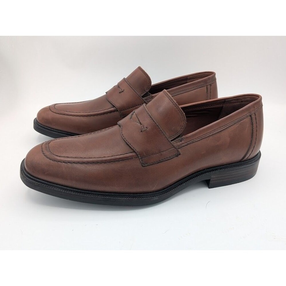 Johnston & Murphy Men’s 10M Brown Leather Waterproof Penny Loafers NWOB